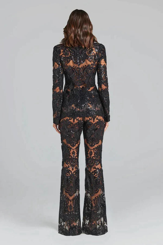 Set Women - Blazer Net Trousers Outfit