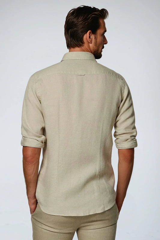 Breeze Herren Khaki-Leinenhemd – Atmungsaktiv für Elegante Sommerlooks 1