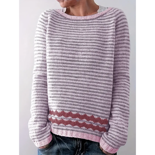Gestreifter Pullover für Damen mit Bequemer Passform