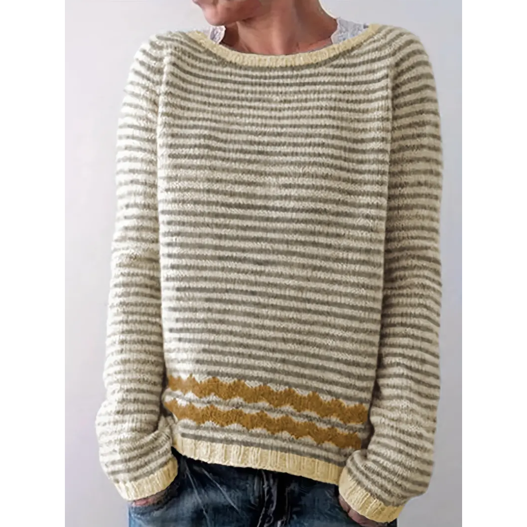 Gestreifter Pullover für Damen mit Bequemer Passform