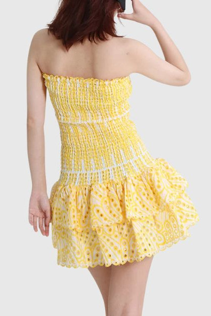 Liana Damen Bandeau Minikleid – Elegante Rüschen für Sommerliche Tage 1