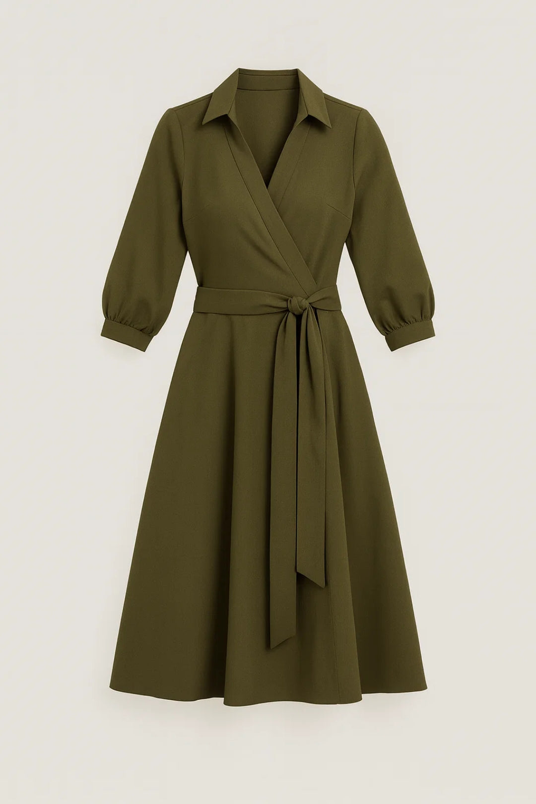 Lumi Damen Midikleid – Wickelstil mit Gürtel für Elegante Anlässe 1