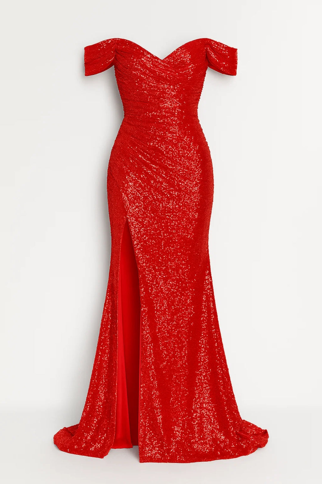 Luna Damen Maxikleid – Off-Shoulder mit Hohem Schlitz für Elegante Anlässe 2