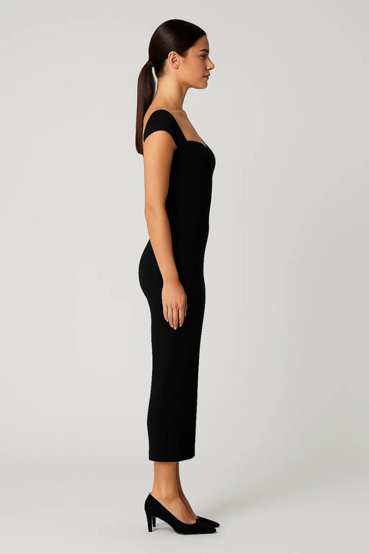 Luxe Women's Elegant Midi Dress – Chic Off-Shoulder Style for Weddings 1