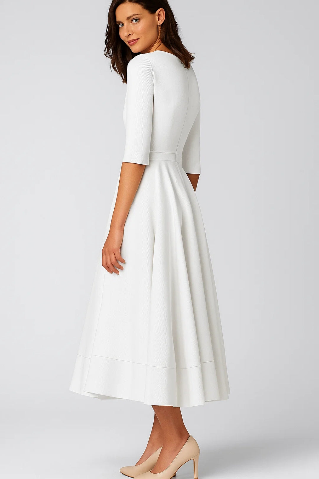 Mira Damen Midikleid – Eleganter V-Ausschnitt für Festliche Anlässe 1