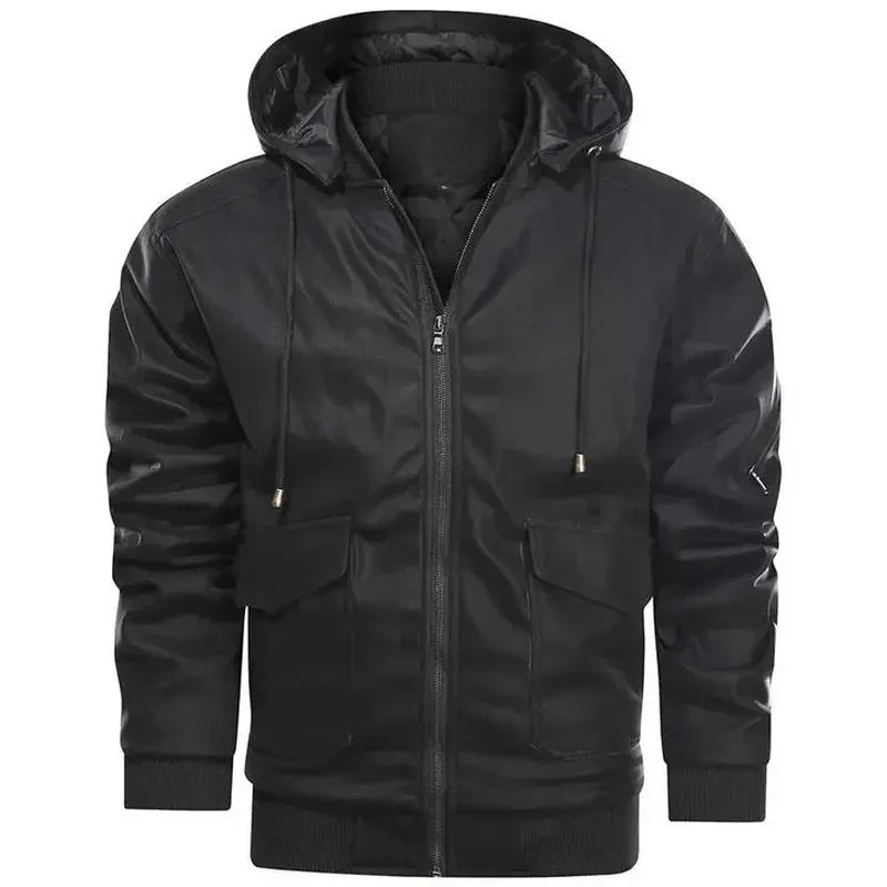 Alfio | Kapuzenlederjacke für Herren