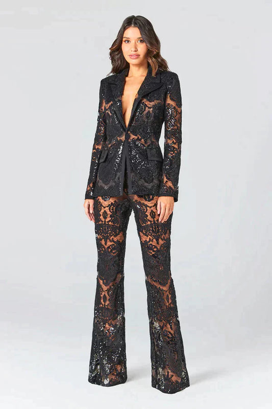 Set Women - Blazer Net Trousers Outfit