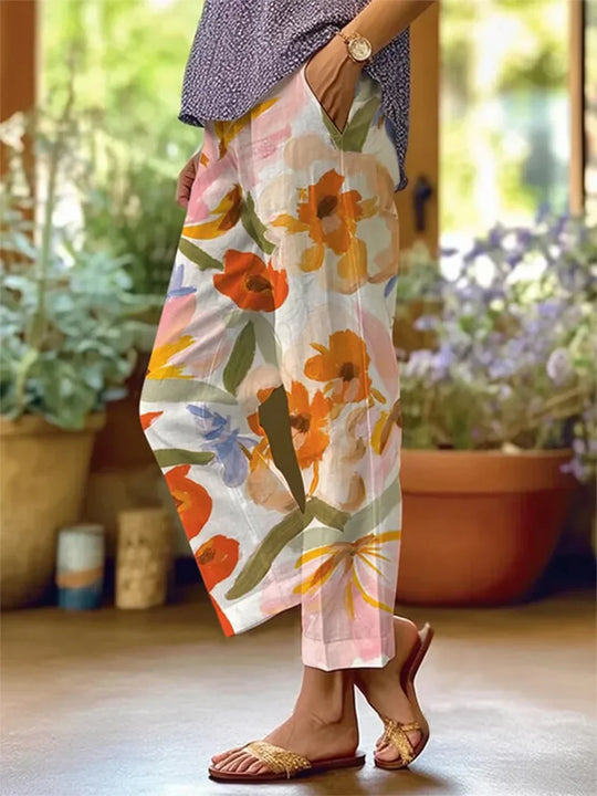 Cosima | Hose mit Blumenmuster für Damen