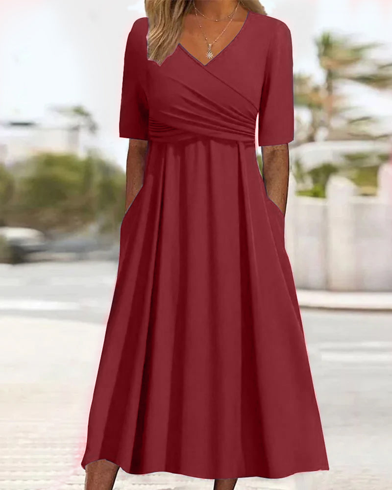 Amalie | Überkreuz-Midikleid für Damen