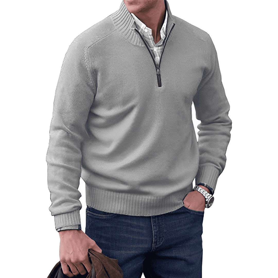 Björk | Hochwertiger Zip-Kragen-Pullover für Herren