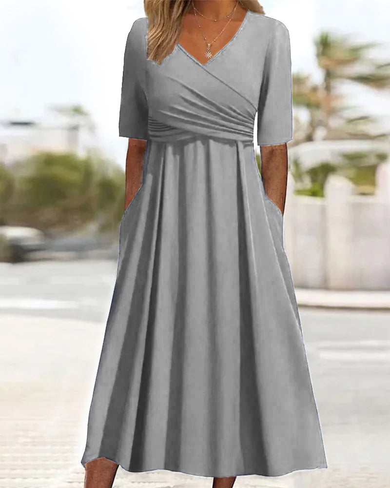 Amalie | Überkreuz-Midikleid für Damen