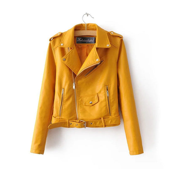 Bini | Lederjacke mit Gürtel für Damen