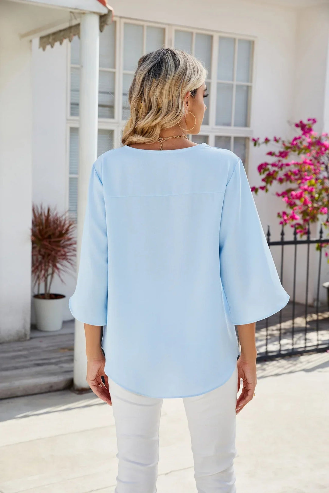 Bluse mit V-Ausschnitt für Damen