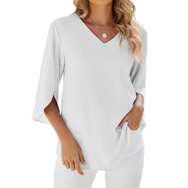 Bluse mit V-Ausschnitt für Damen