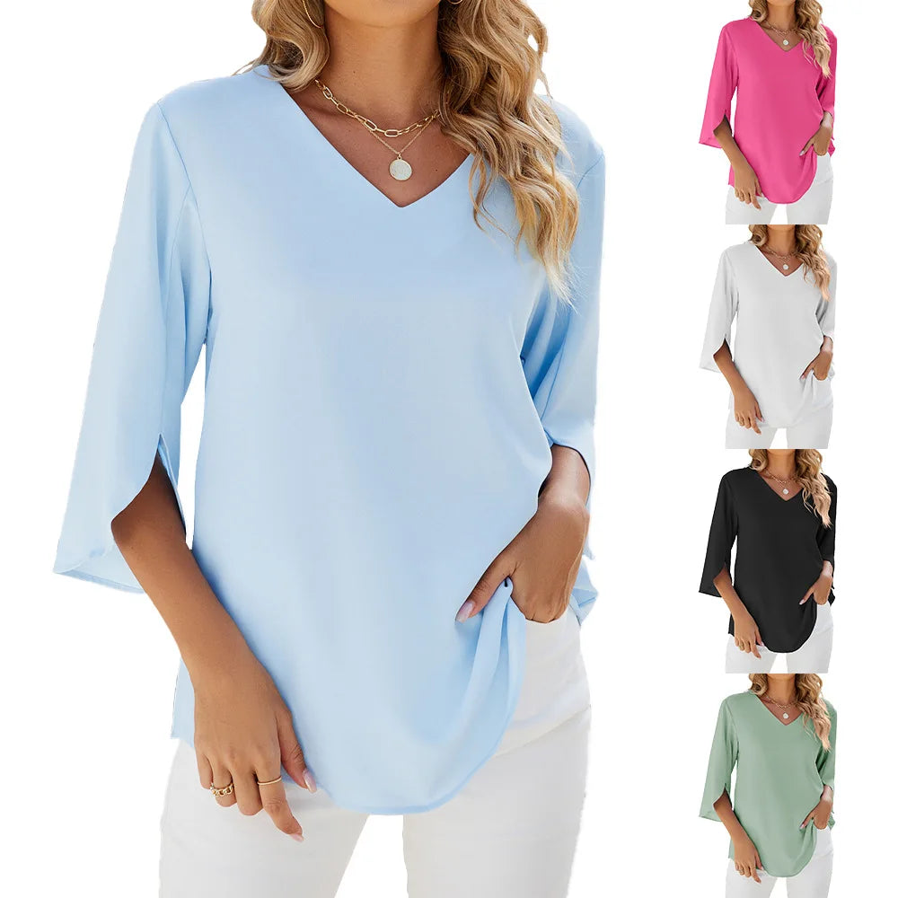 Bluse mit V-Ausschnitt für Damen
