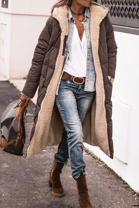 Damen Parka Mantel Doppelseitig für Winterjacke Damen