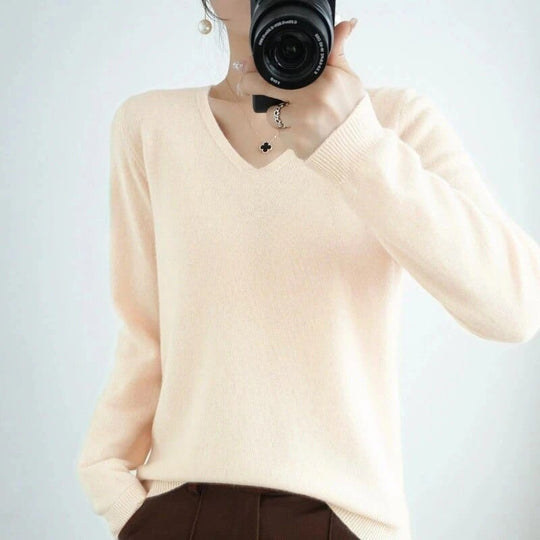 Brita | Eleganter V-Ausschnitt Pullover für Damen