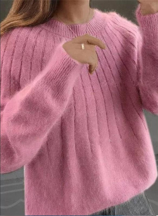 Flauschiger Strickpullover für Damen