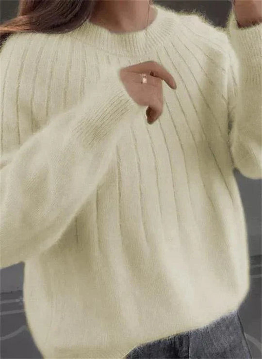 Flauschiger Strickpullover für Damen