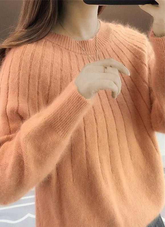 Flauschiger Strickpullover für Damen