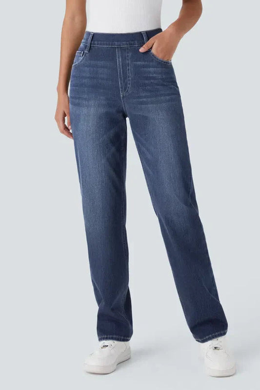 Jeans Women - Straight Cut Everyday Jeans with High Waist