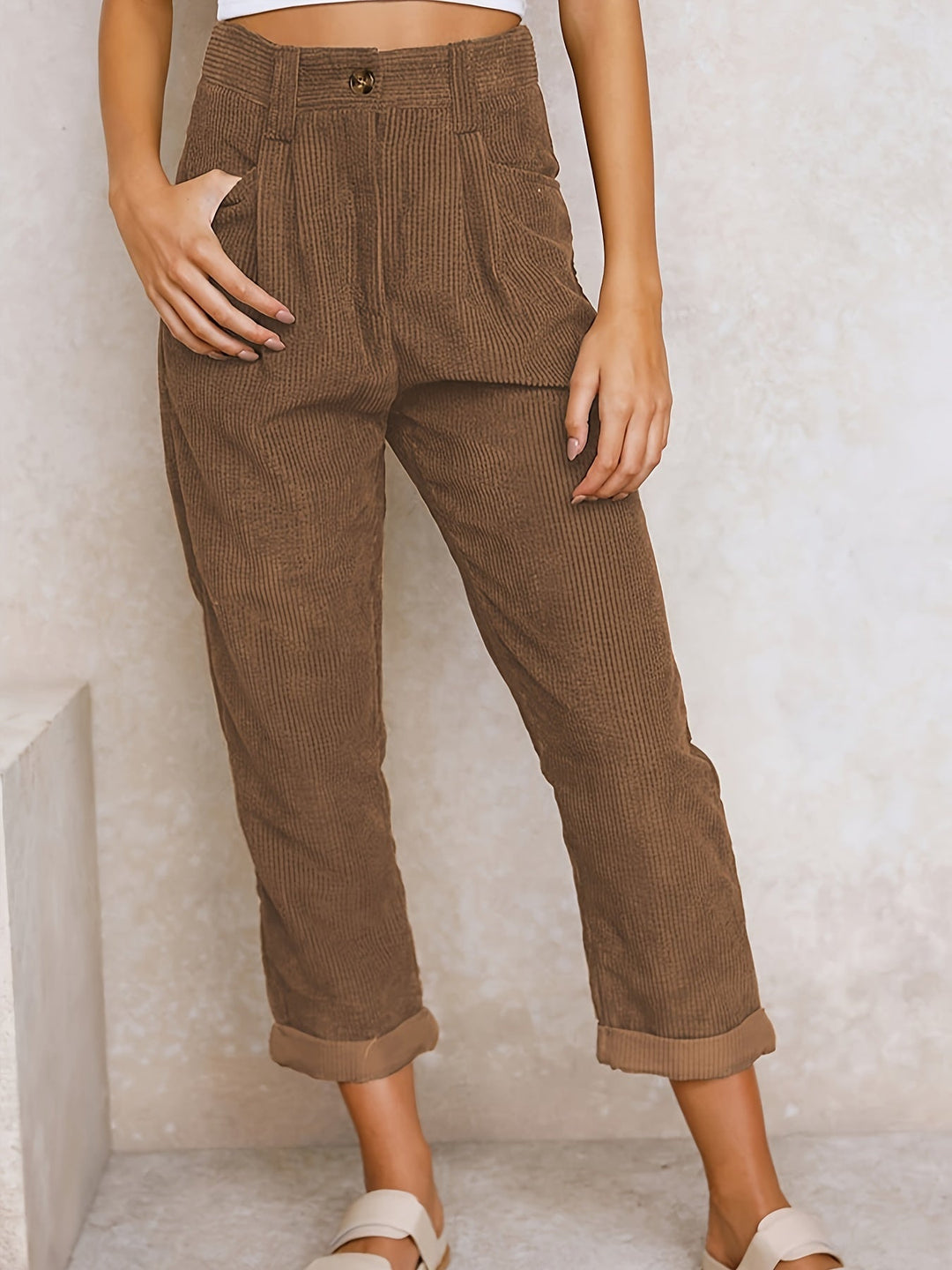Gerade geschnittene Cordhose für Damen