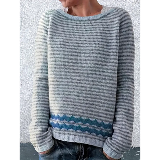 Gestreifter Pullover für Damen mit Bequemer Passform