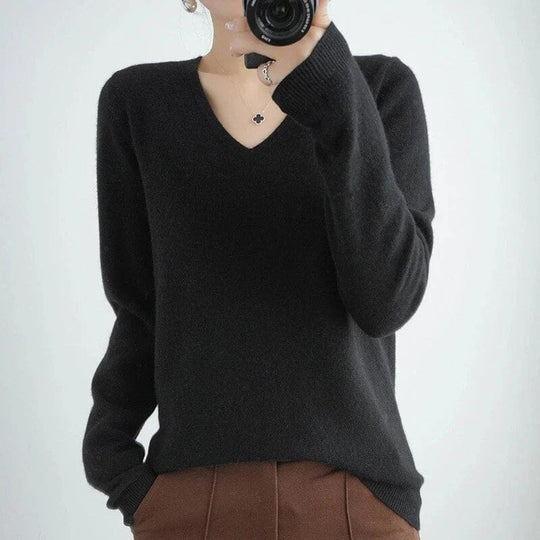 Brita | Eleganter V-Ausschnitt Pullover für Damen
