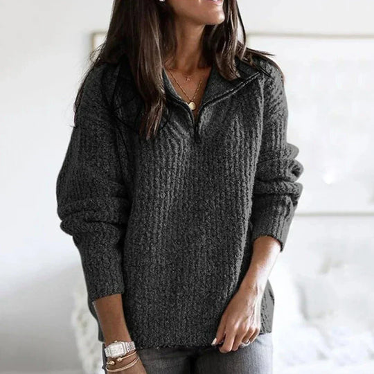 Ana | Stilvoller Halbreißverschluss-Pullover für Damen