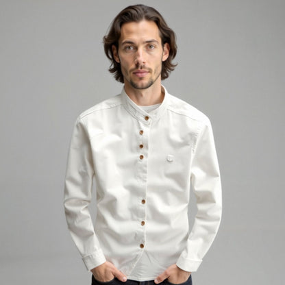 Shirt Men - Stand Casual Shirt with Collar