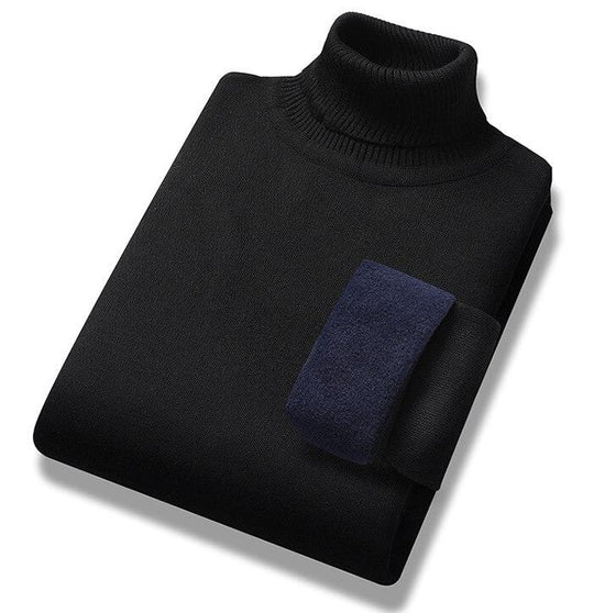 Ananias | Warmer Rollkragenpullover mit Teddyfutter für Herren