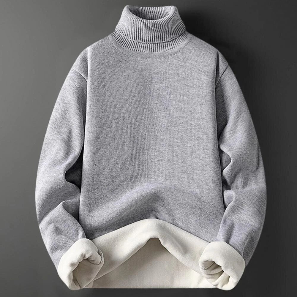 Ananias | Warmer Rollkragenpullover mit Teddyfutter für Herren