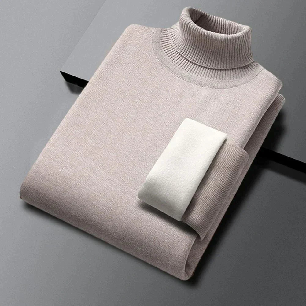 Ananias | Warmer Rollkragenpullover mit Teddyfutter für Herren