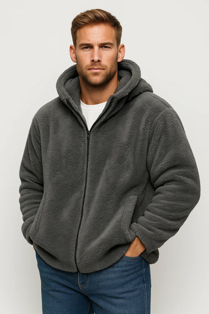 Karo Hoodie Für Herren – Weiches Teddyfleece Für Kalte Tage 0