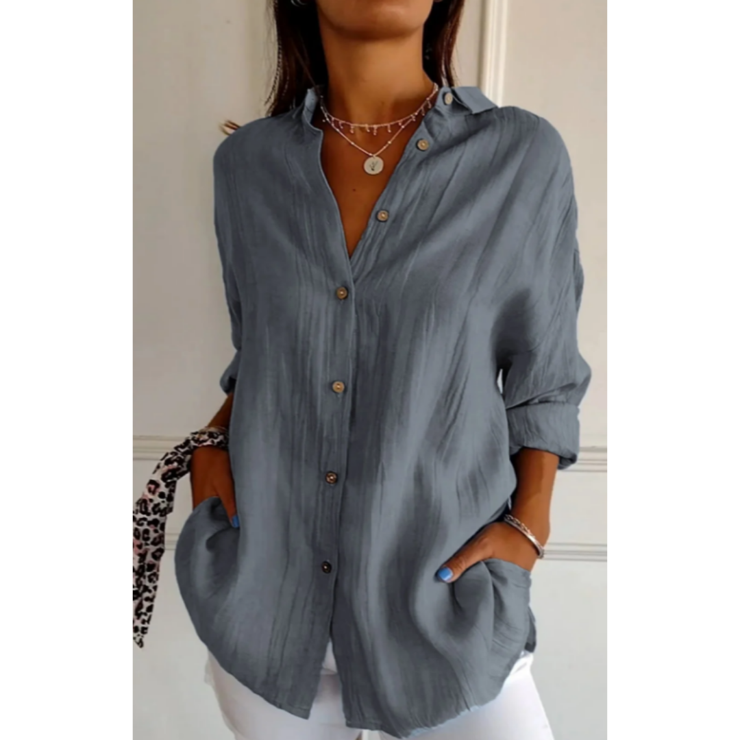 Klassische Bluse mit Knopfleiste für Damen