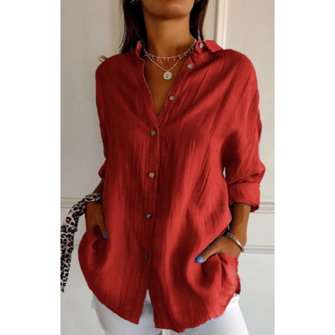 Klassische Bluse mit Knopfleiste für Damen