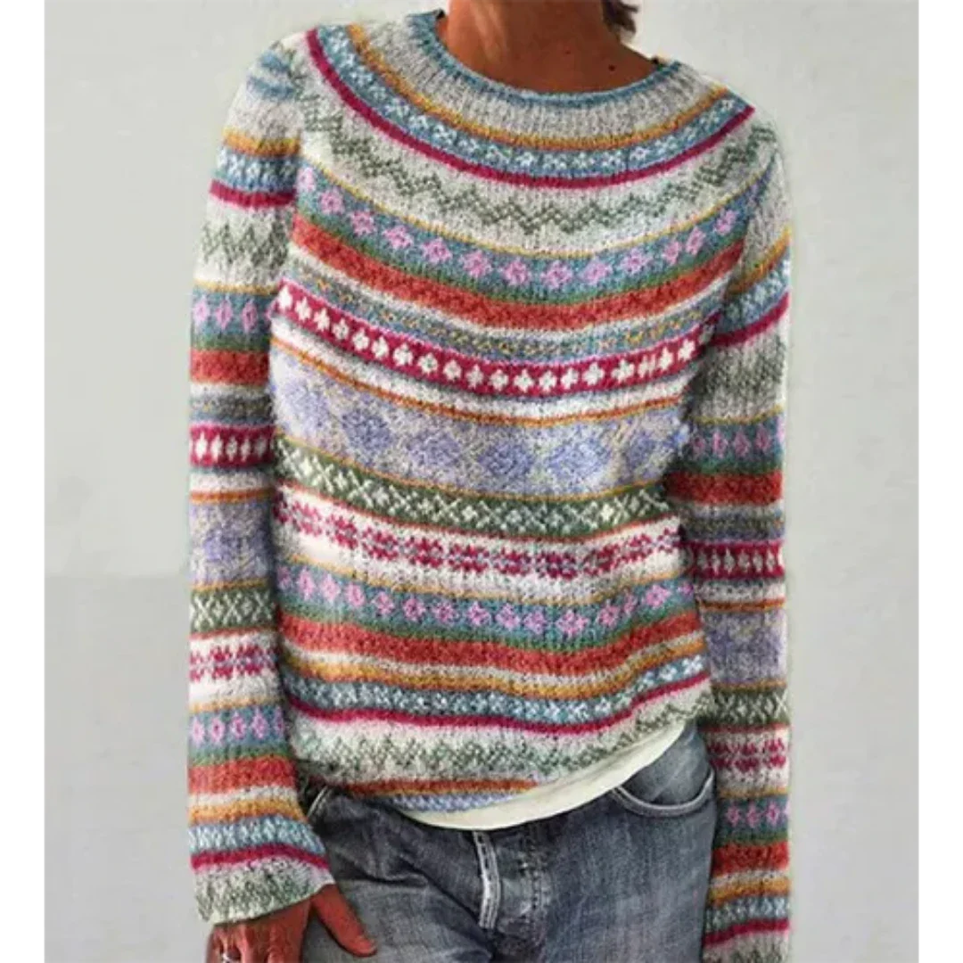 Langarm Pullover für Damen mit warmem Material