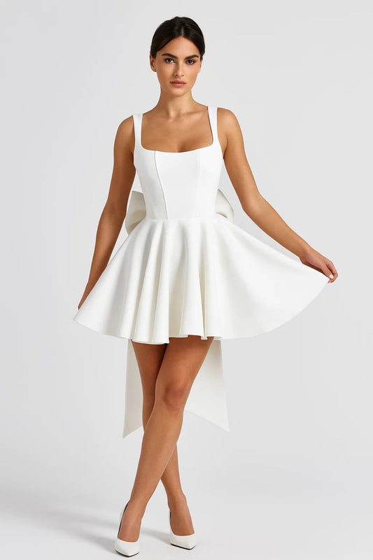 Liana Damen Festliches Kleid – Verspielt A-Linie mit Schleppe 0