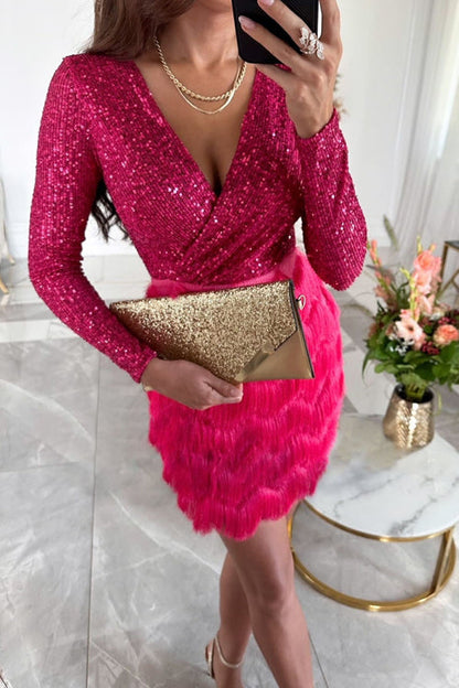 Lina Damen Mini-Paillettenkleid – Glamouröses Design für Festliche Anlässe 2