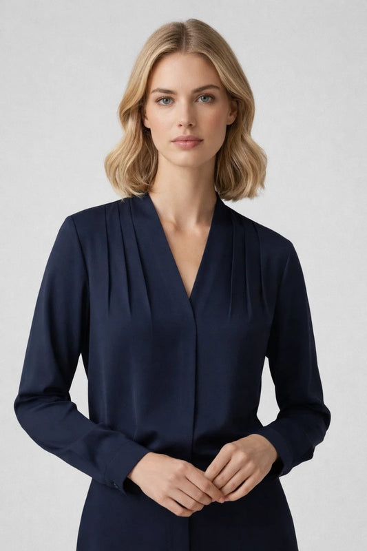 Lina Damenbluse – Eleganter V-Ausschnitt für Stil und Komfort 1