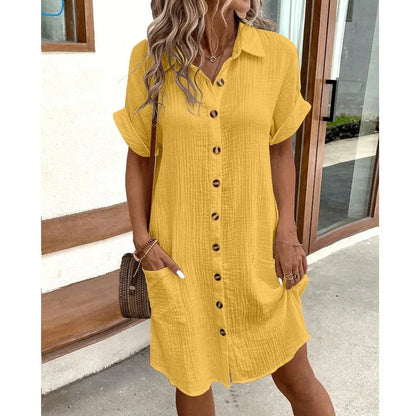 Lira Women's Elegant Midi Shirt Dress – Stylish Office and Summer Wear 5