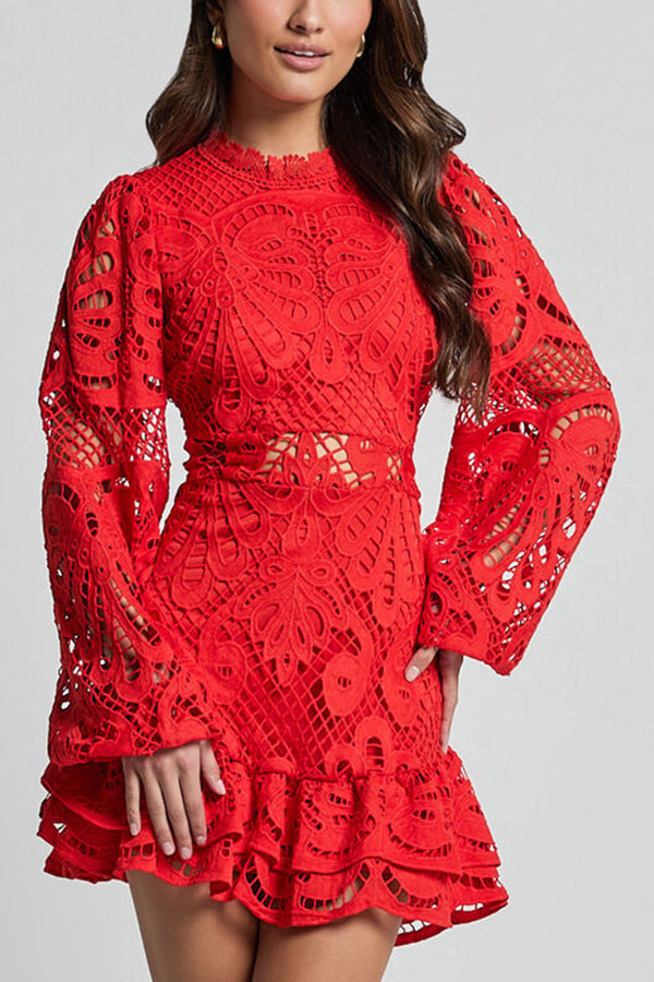 Lira Women's Lace Mini Dress – Flared Design for Summer Elegance 3