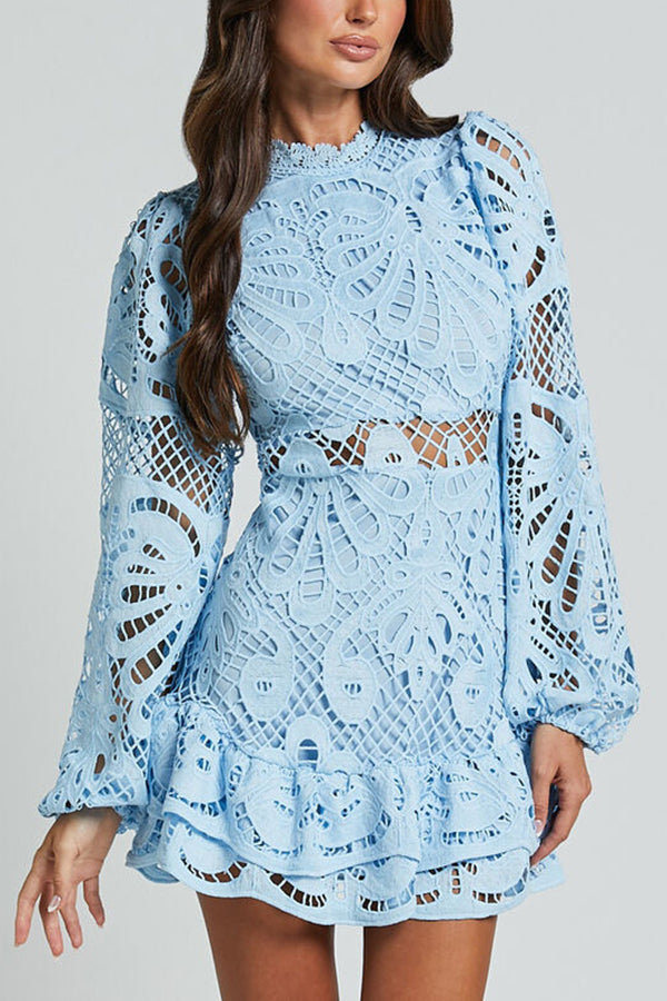 Lira Women's Lace Mini Dress – Flared Design for Summer Elegance 4
