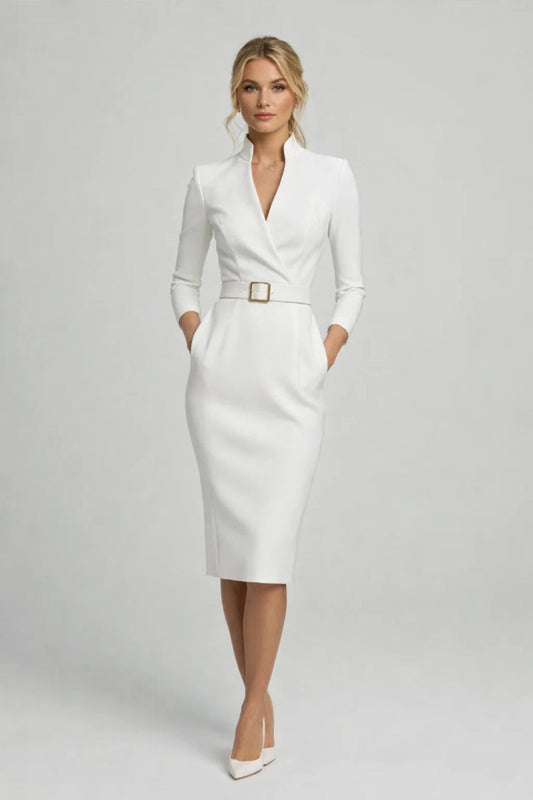 Luma Damen Festliches Kleid – Taillierter V-Ausschnitt für Elegante Anlässe 0