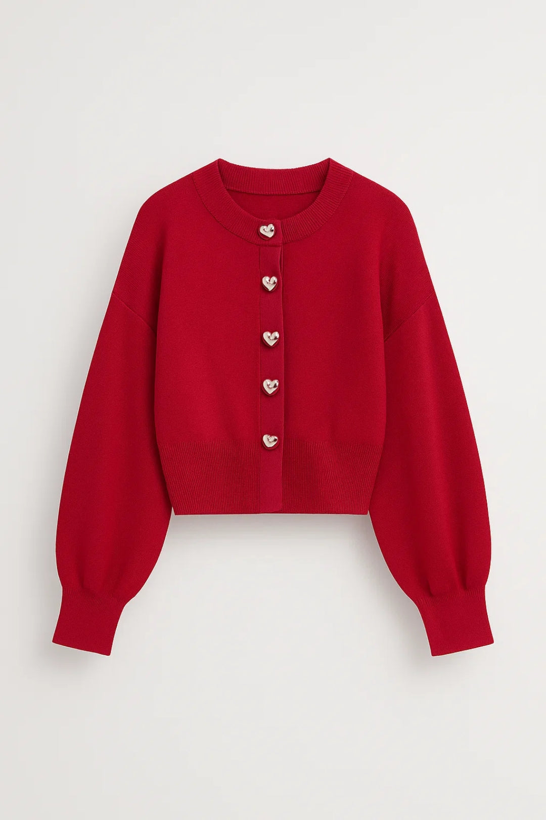 Luna Damen Cardigan – Verspielt mit Herzknöpfen und modernem Look 0