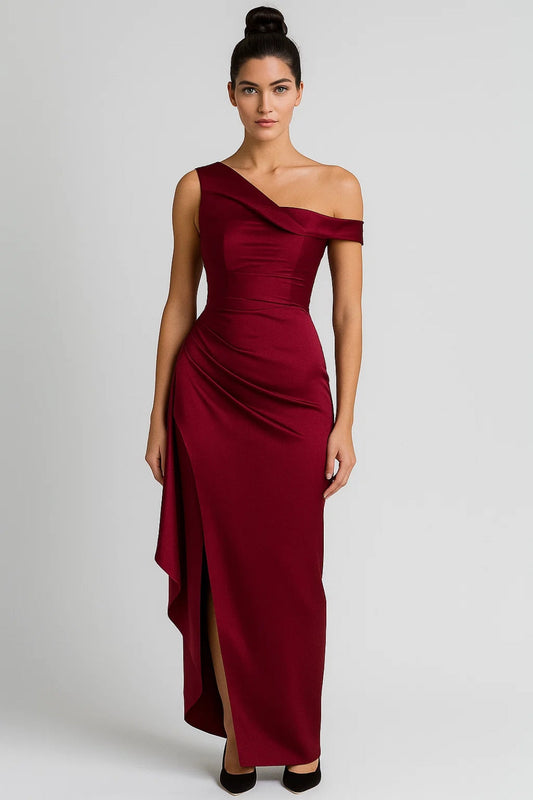 Luna Damen Maxikleid – Elegantes Asymmetrisches Design für Festliche Anlässe 0