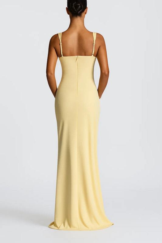 Luna Damen Maxikleid – Elegantes Trägerloses Outfit mit Schlitz 3