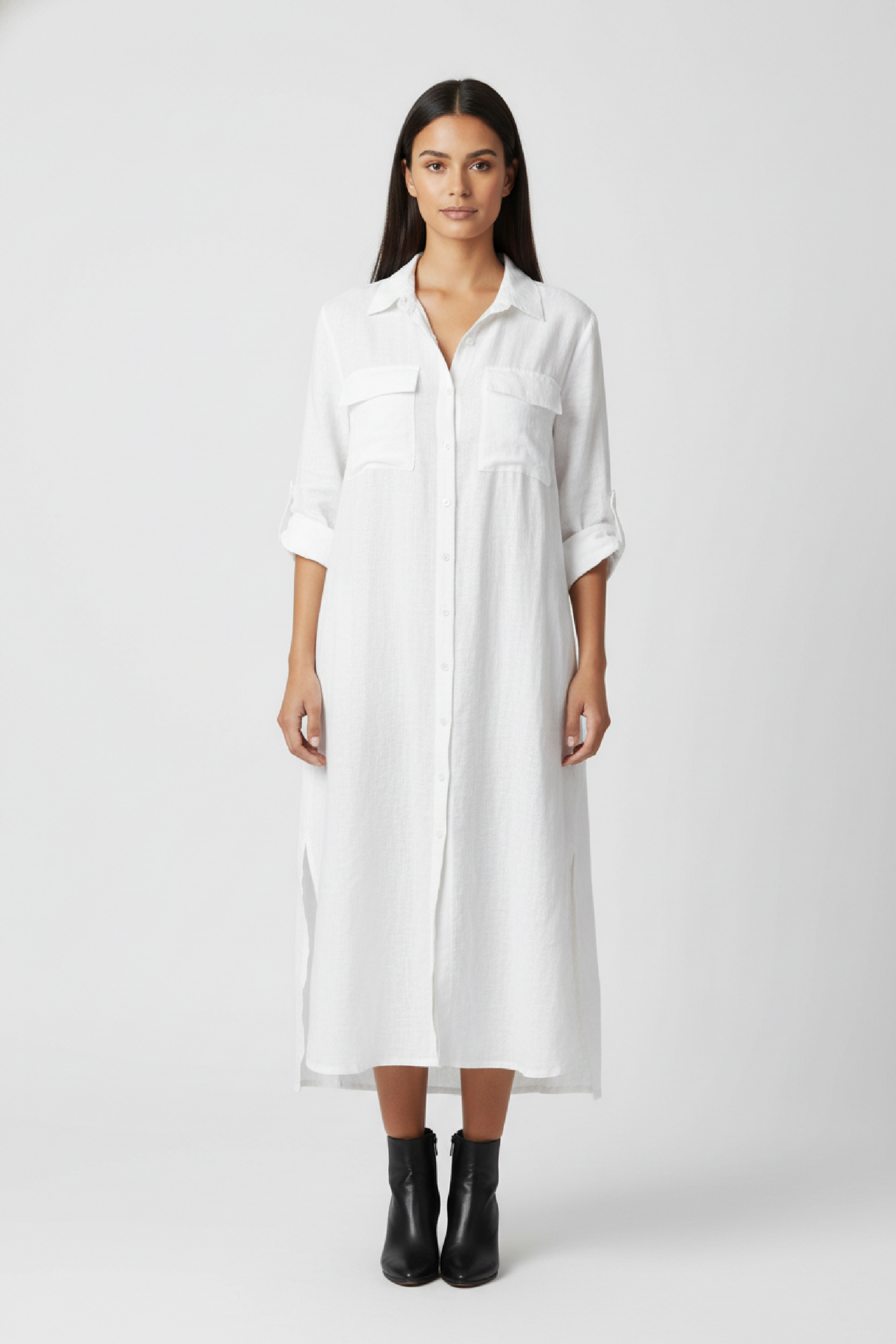 Luna Damen Midi-Hemdkleid – Eleganter Schnitt für Vielseitige Anlässe 1