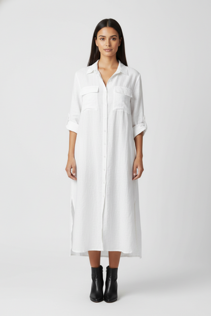 Luna Damen Midi-Hemdkleid – Eleganter Schnitt für Vielseitige Anlässe 1