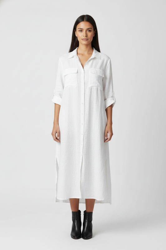 Luna Damen Midi-Hemdkleid – Eleganter Schnitt für Vielseitige Anlässe 1